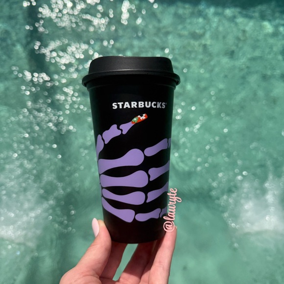 Starbucks 💀 2025 Halloween Skeleton Nails Reusable Hot Cup - Picture 4 of 8